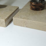 Bookends marble and chamois vintage