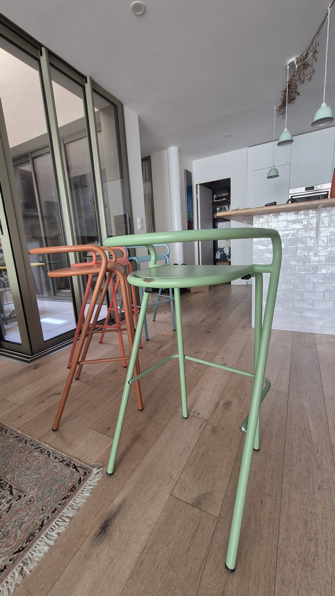 Set of 4 ADICO Metal Bar Stools