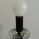 Vintage 1970s statue lamp – Black figurine in Art Deco style, opal ball.