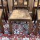 Series of 6 Art Deco chairs in mahogany and leather from the 1930s