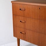 Scandinavian chest of drawers with three teak drawers from the 1960s.