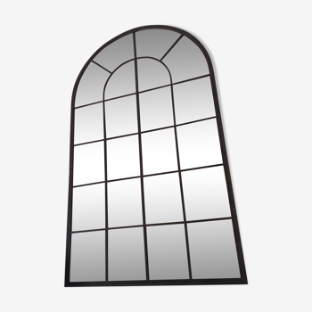 Miroir fenêtre en métal noir 60x110cm