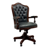Chaise de bureau Chesterfield anglaise classique verte
