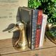 Paire serre livres canard vintage en laiton