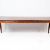 Coffee table in rosewood with blue tiles of Danish design from the 1960s