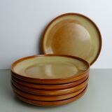 Set of 6 flat sandstone plates