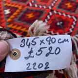 Old turkish kilim runner 345x90 cm, vintage kelim rug, long and narrow