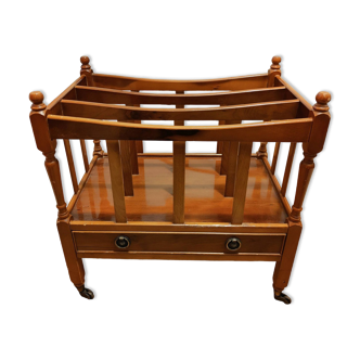 Cane and wood magazine rack
