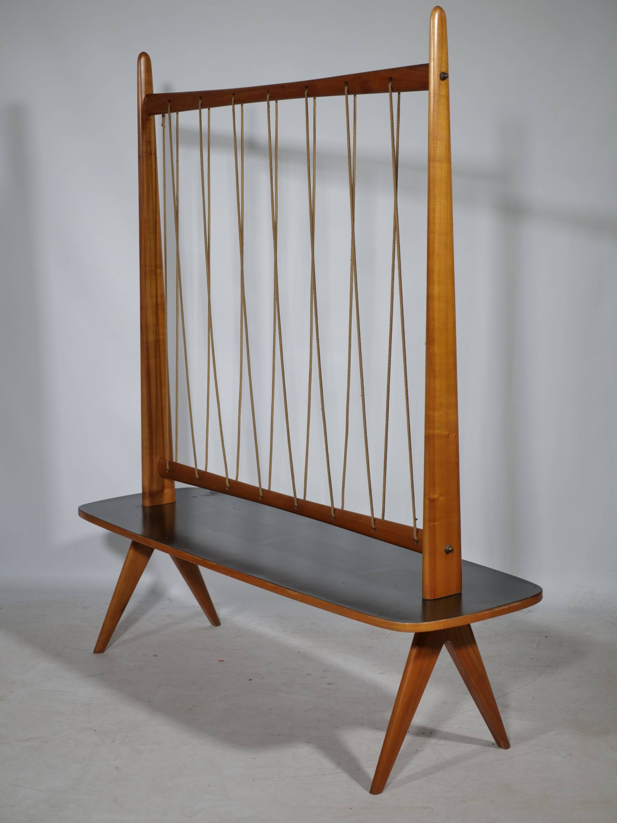 Flower Bench Cherry Wood  1960s Plant Stand