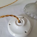 Holophane glass pendant lamp