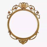 Miroir rond style médaillon en laiton
