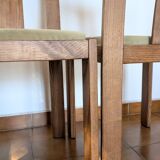 Vintage mahogany chairs – sage green velvet – German design