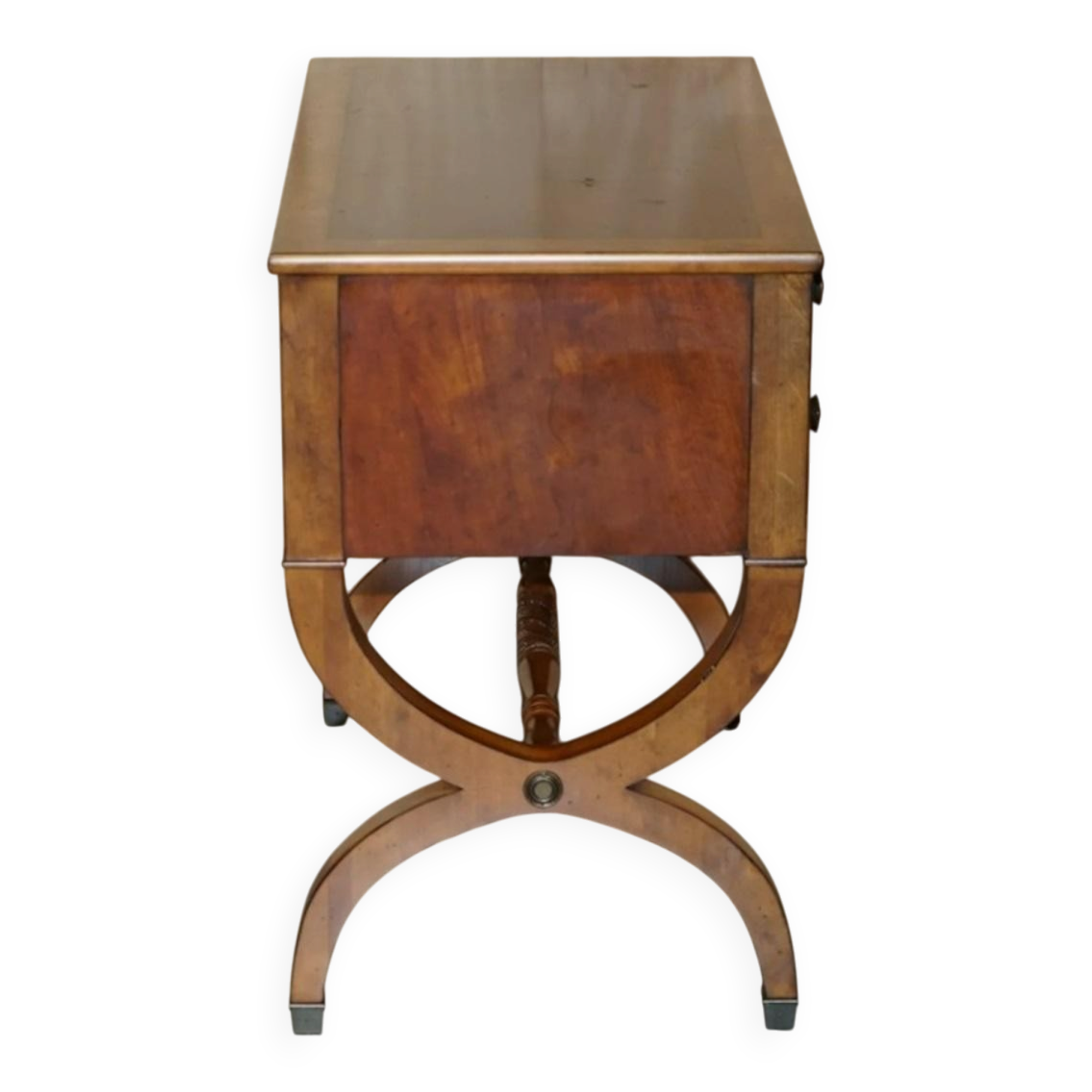 Paire de buffets vintage néoclassique en bois de ronce de chêne