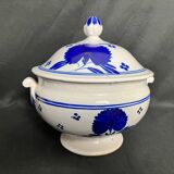 Lunéville, earthenware soup tureen with blue decoration, late 19th century