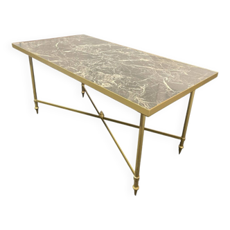 Marble effect wrought iron coffee table