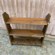 Rustic solid wood wall shelf 76x86cm 3 levels 1970