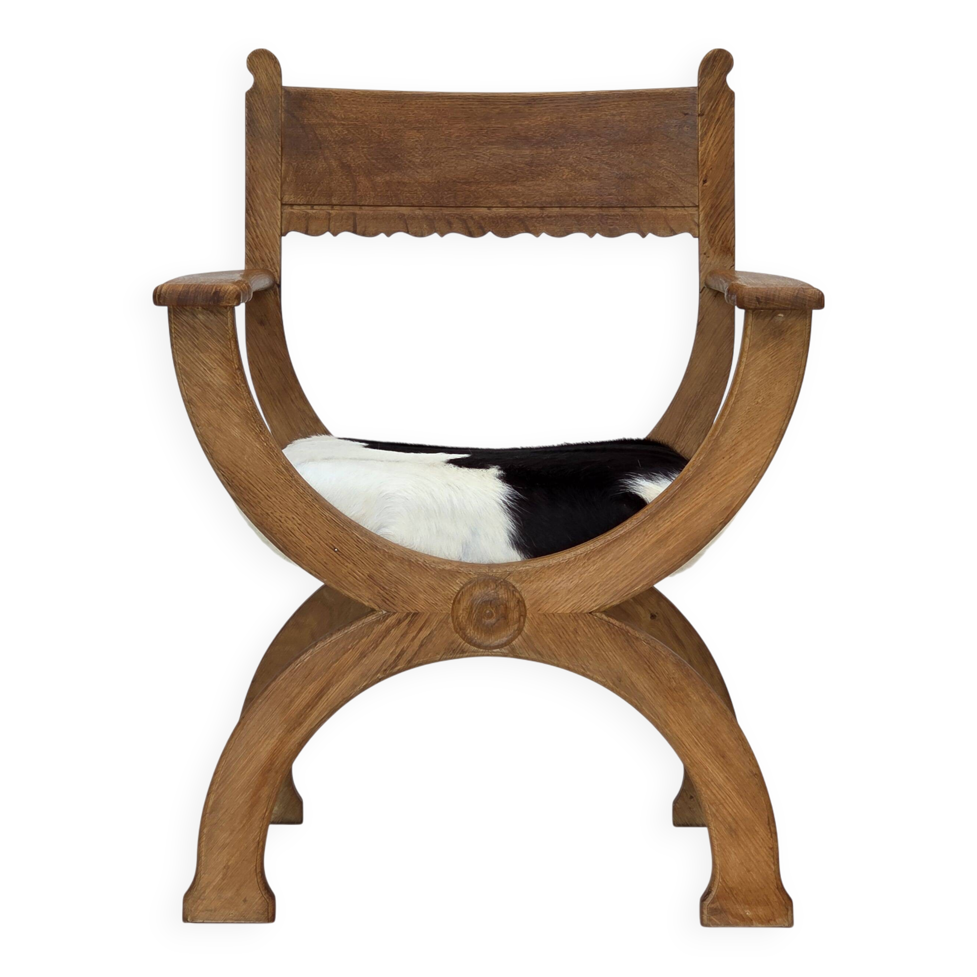 1960s, Danish armchair, completely reupholstered, furniture cowhide, oak.