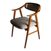 Fauteuil scandinave en fausse fourrure de mouton retournée | Années 1960