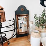 Wooden and black mirror