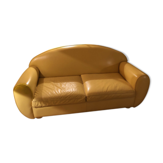 Yellow club leather sofa