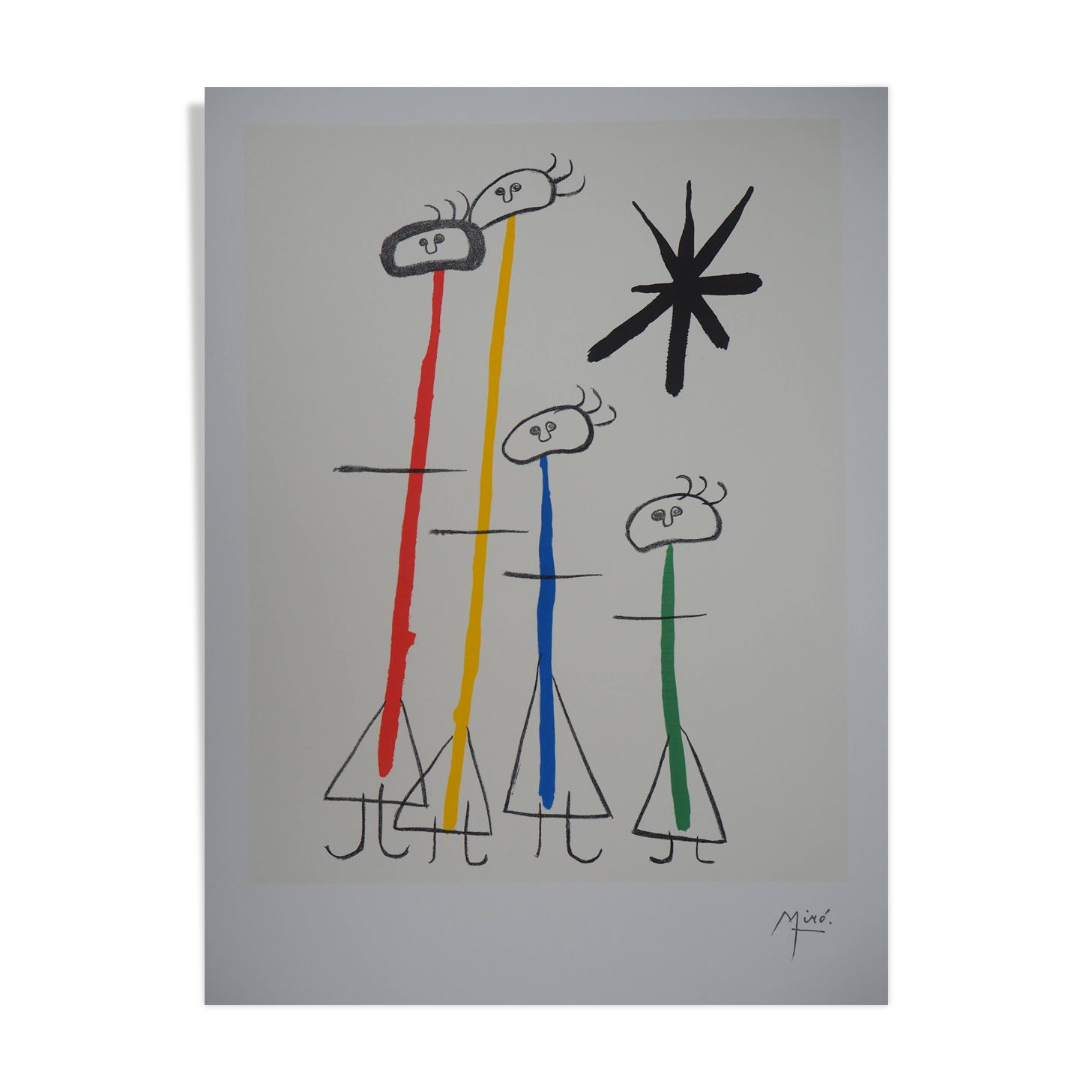 Joan MIRO: Surrealist family with the star, signed lithograph