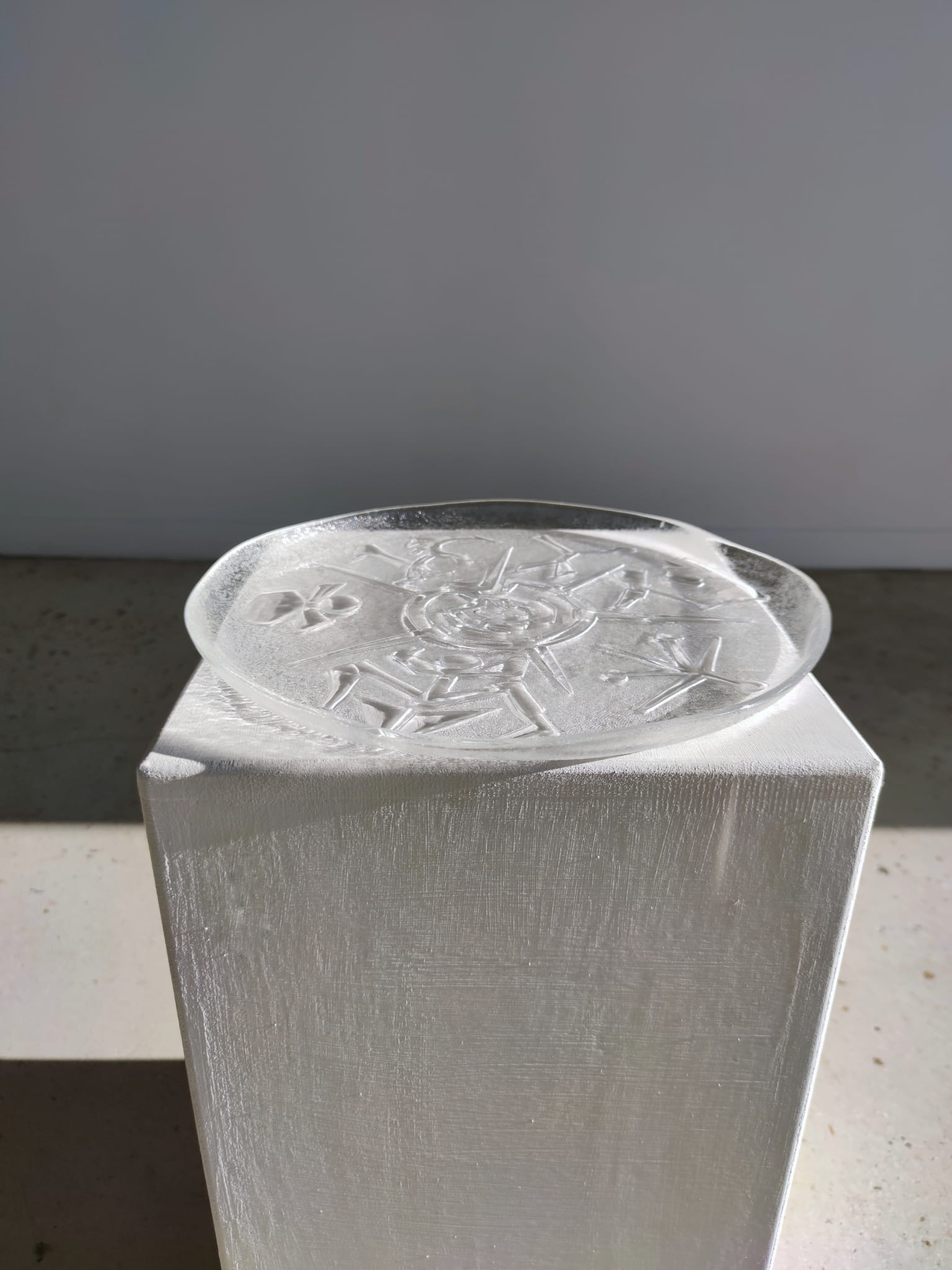 Glass dish by Arnaldo Pomodoro Ars D Milano