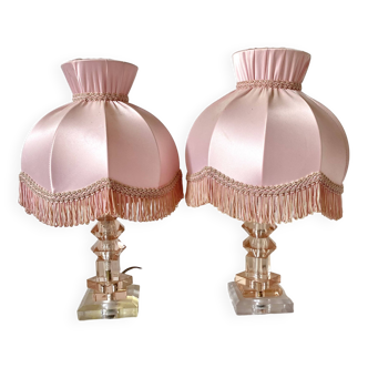 Pair of 60s glass lamps