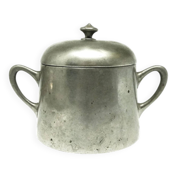 Art Deco sugar bowl, silver-plated brass, Poland, 1920s