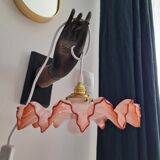 Vintage opaline rose hanging lamp