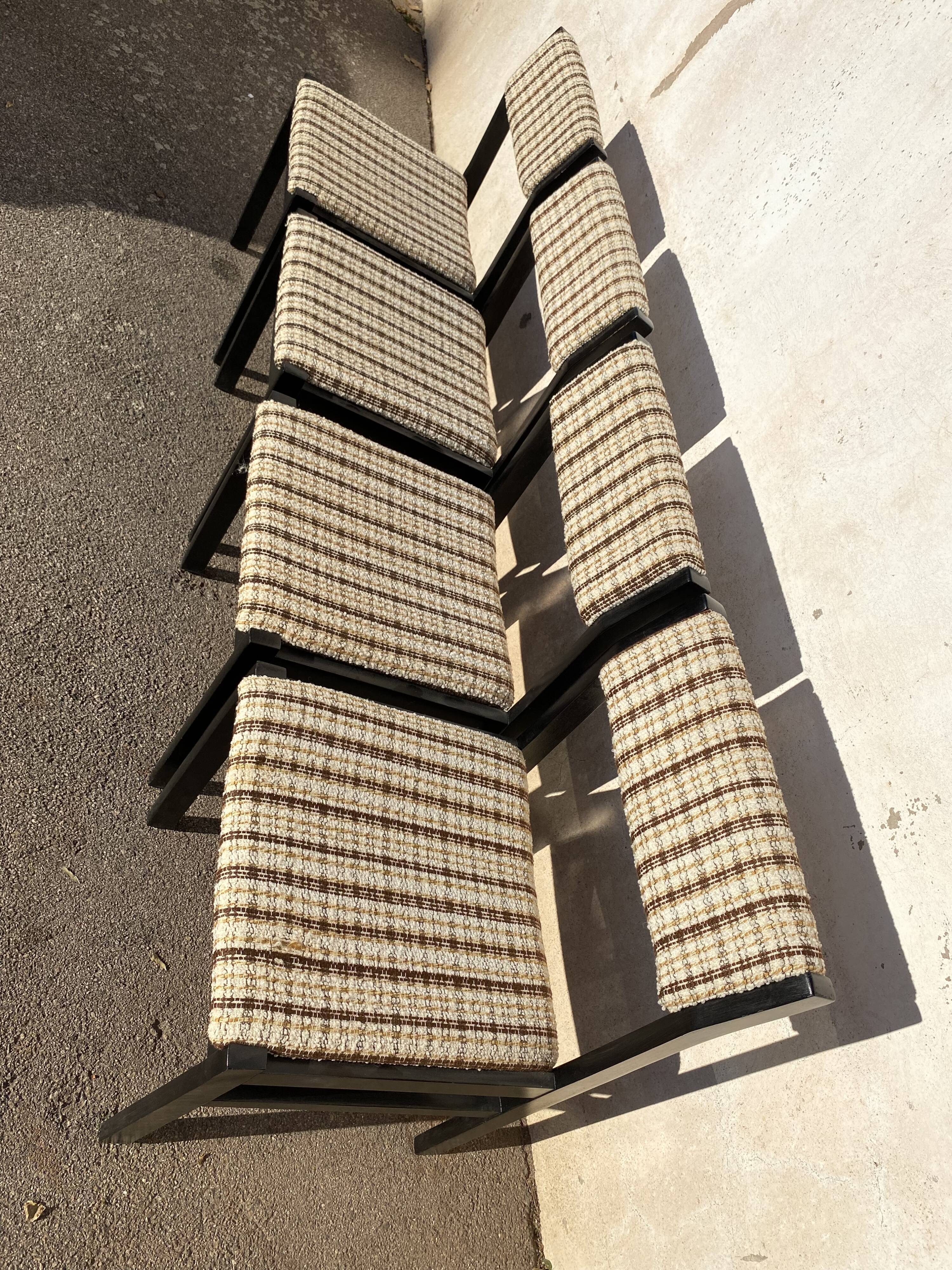 Set of 4 mobelstoff fabric chairs