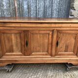 Louis Philippe style sideboard in solid walnut with 3 doors and 1 pull-out shelf.