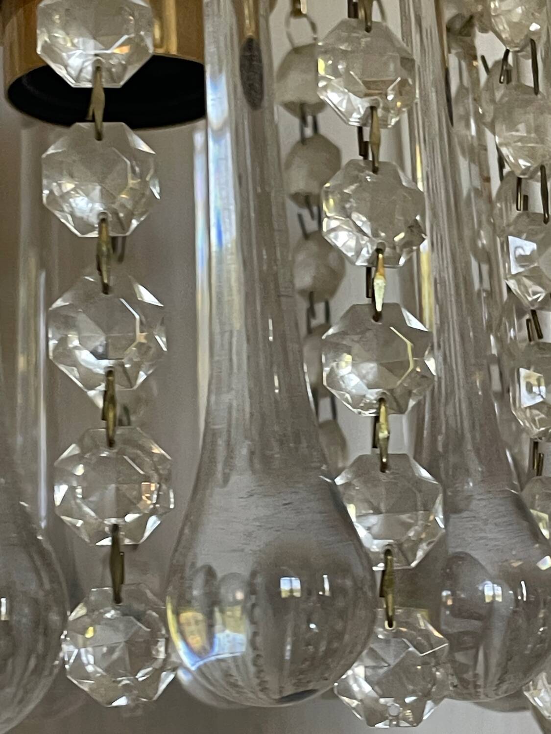 Murano glass and gold metal pendant light