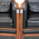 Set of  two black leather Art Deco design armchairs