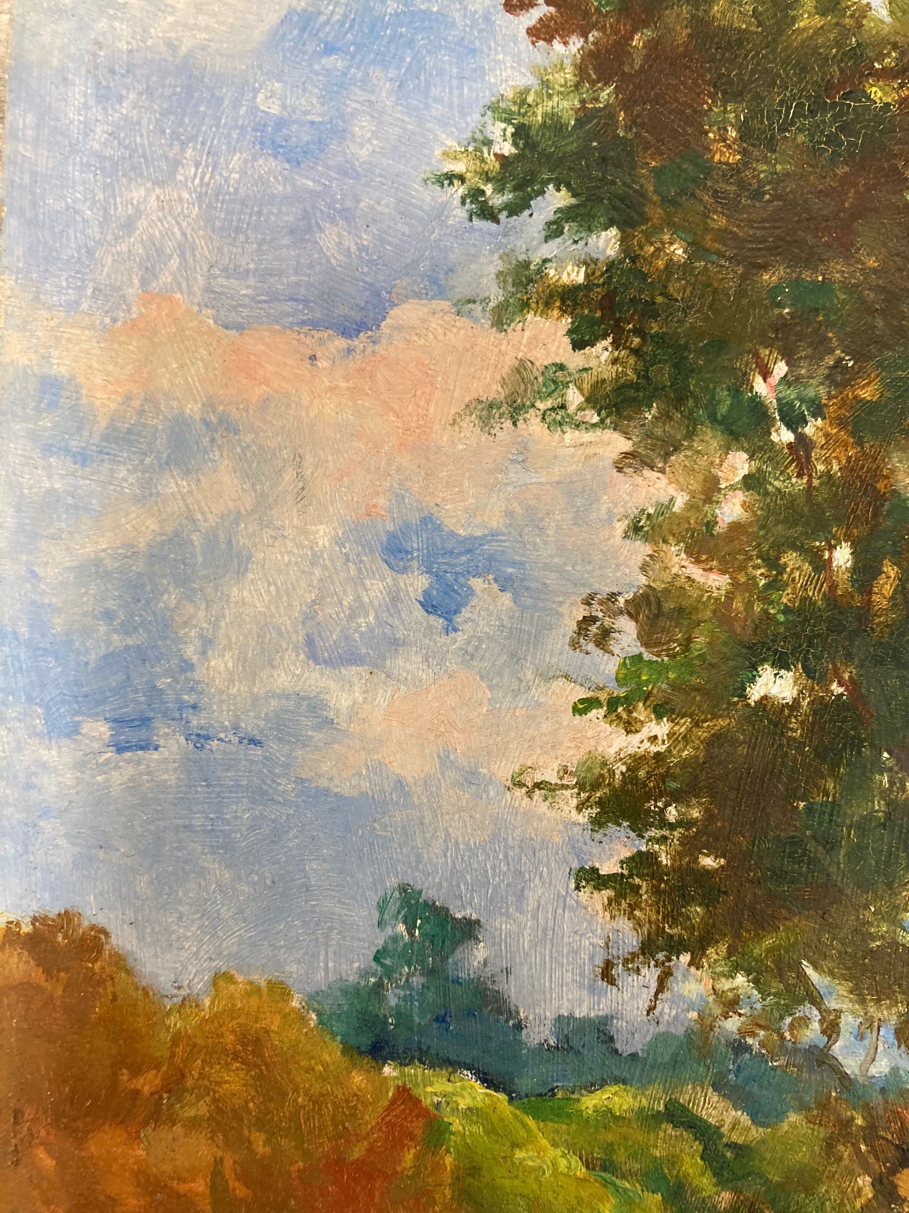 Huile sur bois vintage