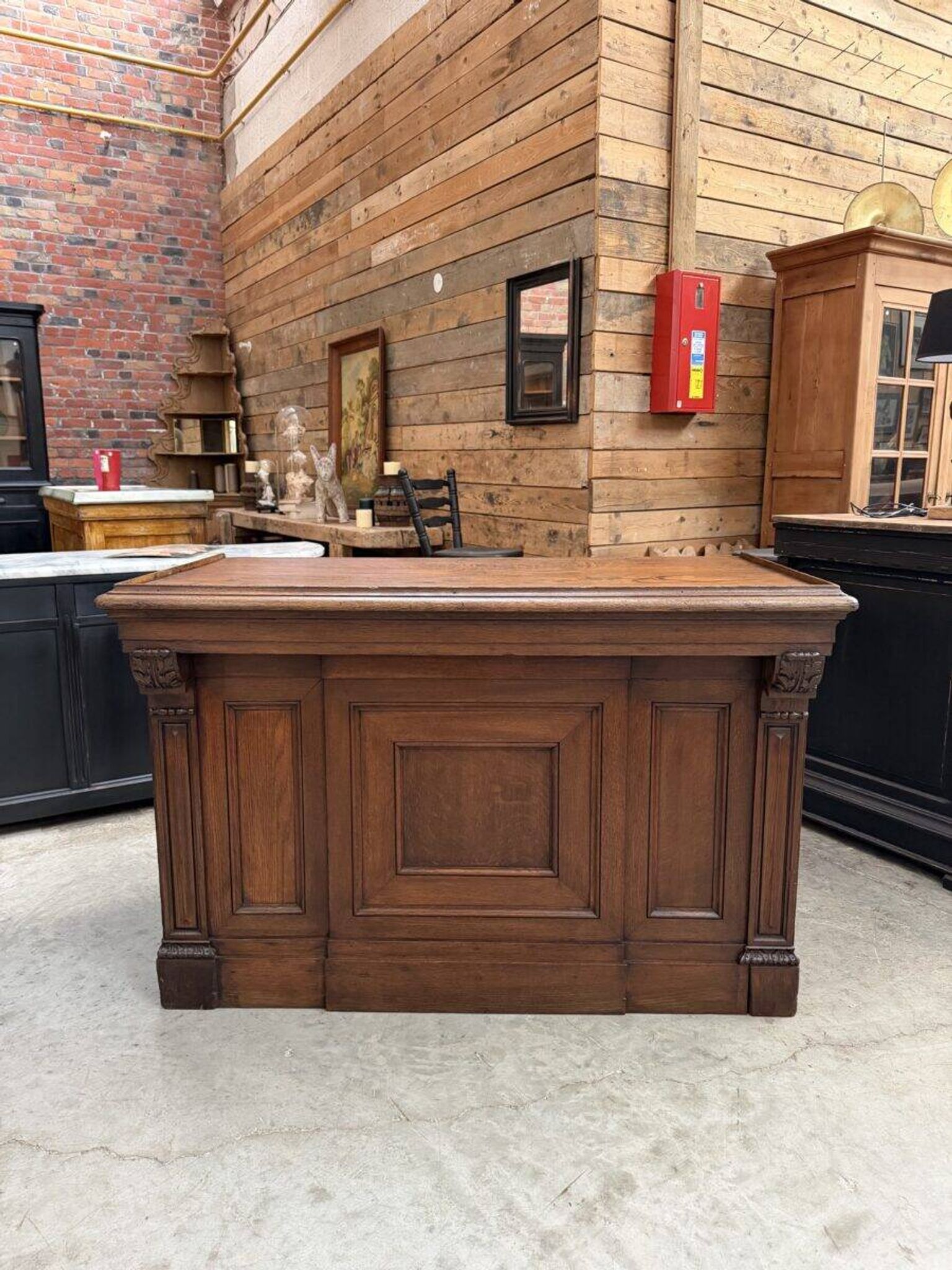 Oak shop counter from the early 20th century.