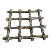 Silver metal table mat imitating bamboo