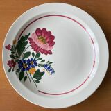 6 large old hollow plates in Sarreguemines earthenware