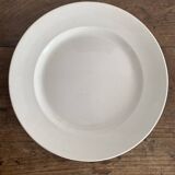 Set of large round white earthenware dishes from Creil and Montereau, 19th century