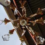 19th Bronze and Crystal Chandelier
