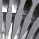 6 vintage/antique silver-plated fish knives in art deco style SFAM