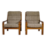 Teak Highback Lounge Chairs by L. Olsen & Søn, Set of 2, Denmark, 1960s