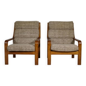 Teak Highback Lounge Chairs by L. Olsen & Søn, Set of 2, Denmark, 1960s