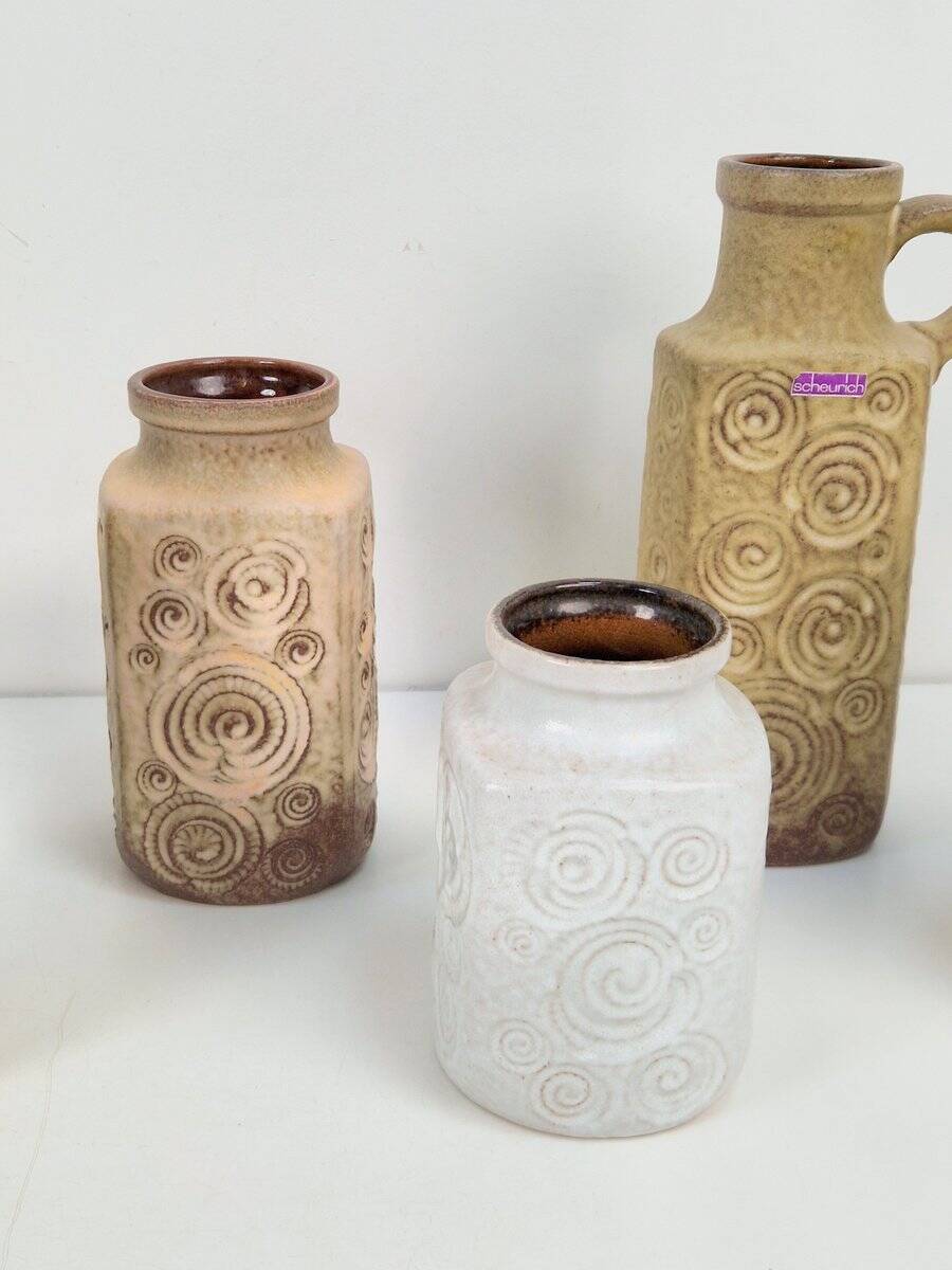 Vases vintage Jura de Scheurich Ceramic, RFA, années 1970, ensemble de 5