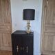 Vintage Art Deco lamp, brass and glass,