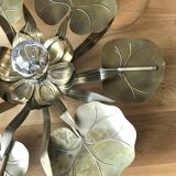 Water lily golden brass ceiling lamp