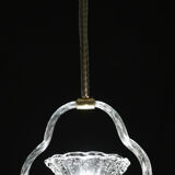 Charming Ercole Barovier Art Deco Chandelier, 'Bullicante' Glass Murano, 1940s