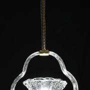 Charming Ercole Barovier Art Deco Chandelier, 'Bullicante' Glass Murano, 1940s