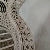 White wicker armchair