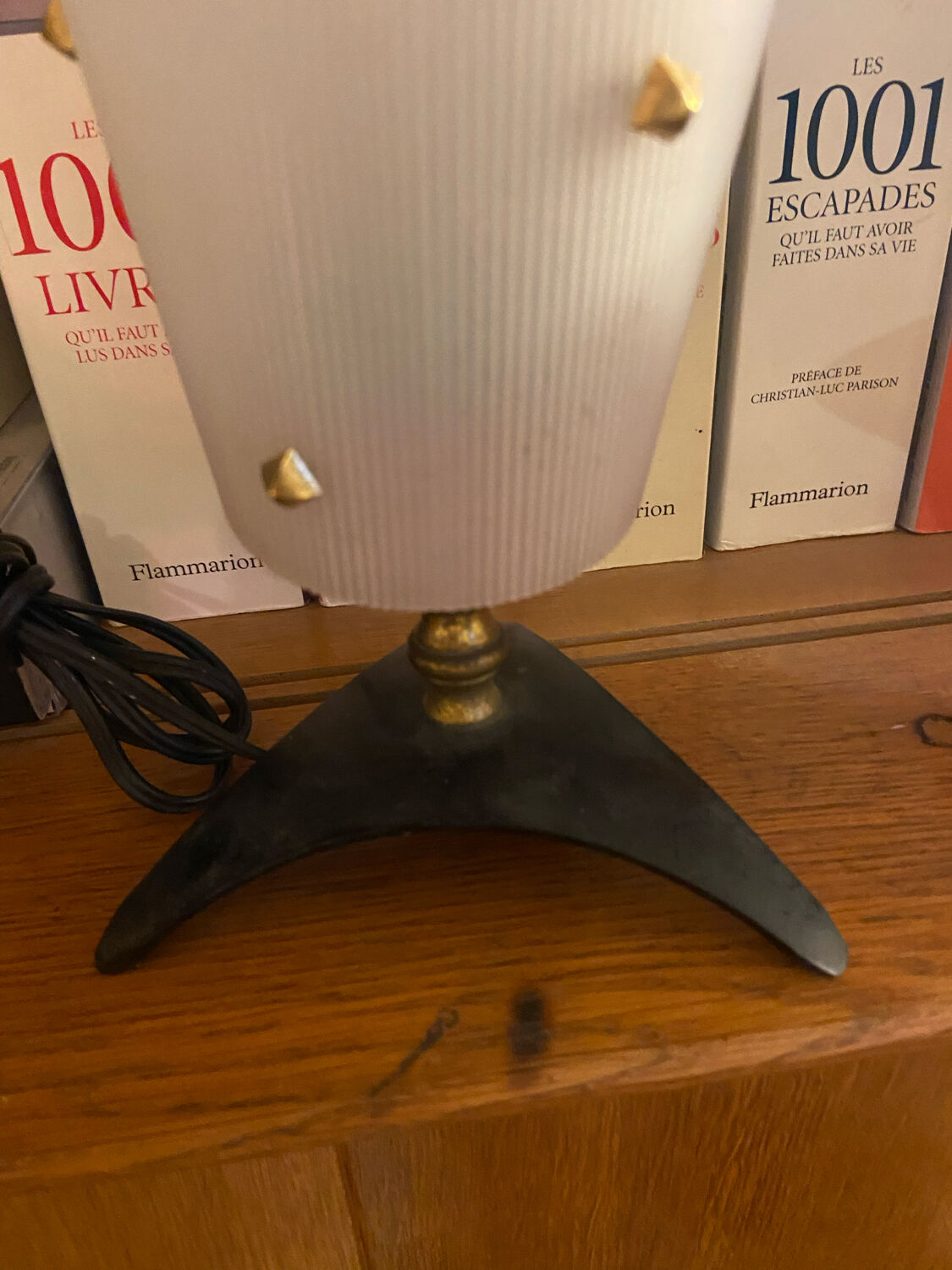 Lamp in bakelite and brass 50s
