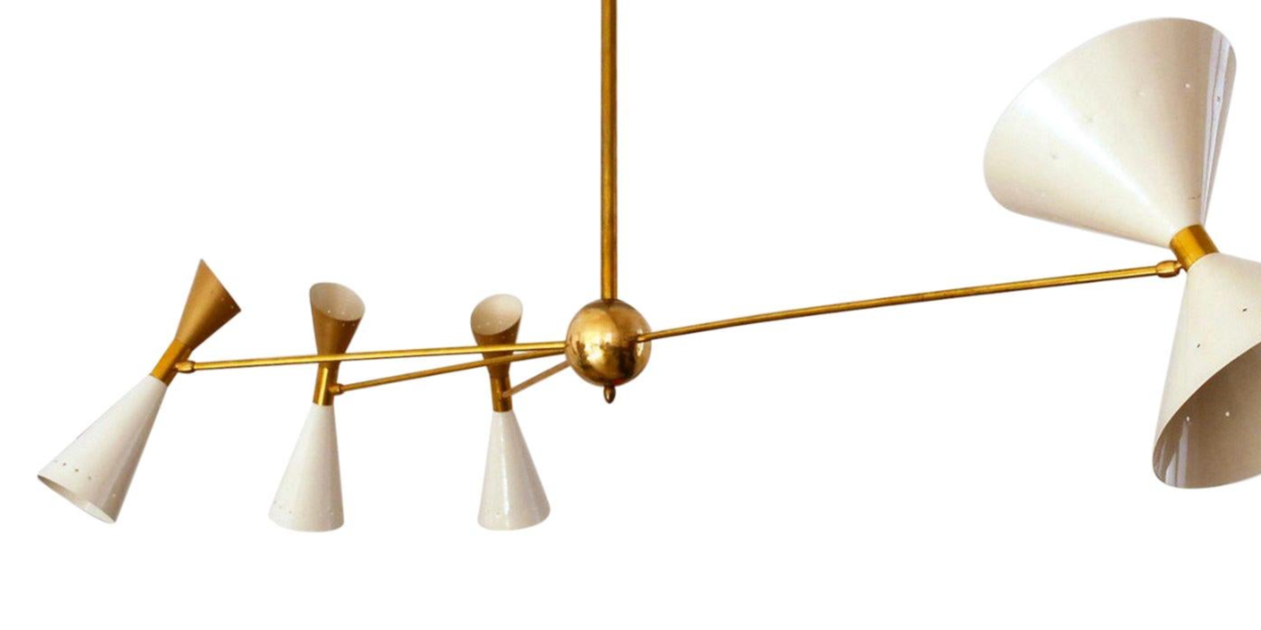 Asymmetrical chandelier butterfly white and gold